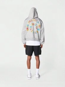 SUMWON 背部流行图案印花连帽衫