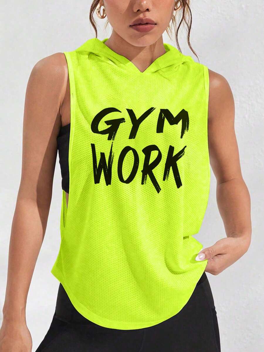 SHEIN Core Rhythm Crisscross Back Sports Tank Top Fitted Shirtworkout Tank Top - Green - View 1