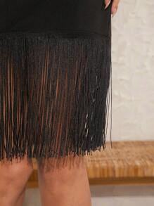 Hauture Rückenfreies Kleid Mit Fransen Und Cut-outs Zum Binden