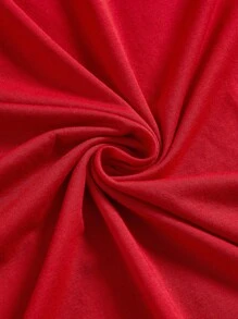 SHEIN Essnce Camiseta a juego para pareja en el Día de San Valentín, camiseta de dama con estampado de corazón de mano, regalo para novio/novia, cita - Rojo - Ver 5