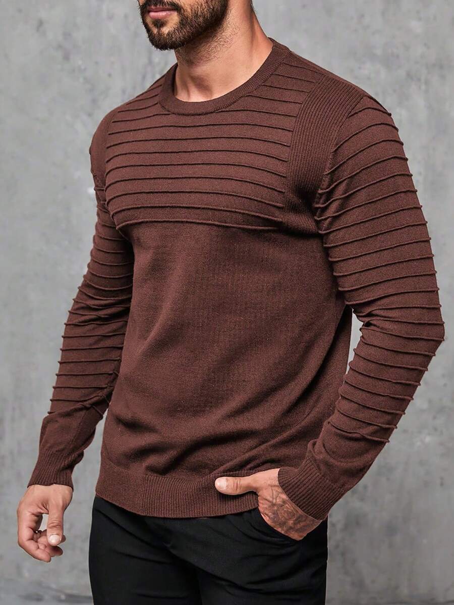 Extended Sizes 男士加大碼圓領長袖毛衣