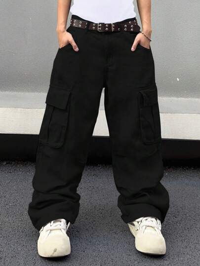 Manfinity EMRG Men's Solid Color Cargo Jeans Without Belt