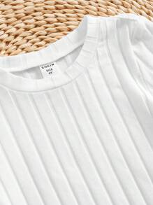 SHEIN 年輕女孩的4入組休閒舒適實色短袖t恤 - 玫紅色 - 查看 4