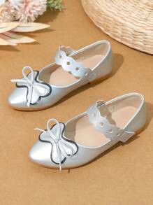 Fashionable Silver Color Children Flat Shoes