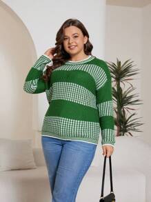 Flirla Plus Pull Bicolore Épaule tombante