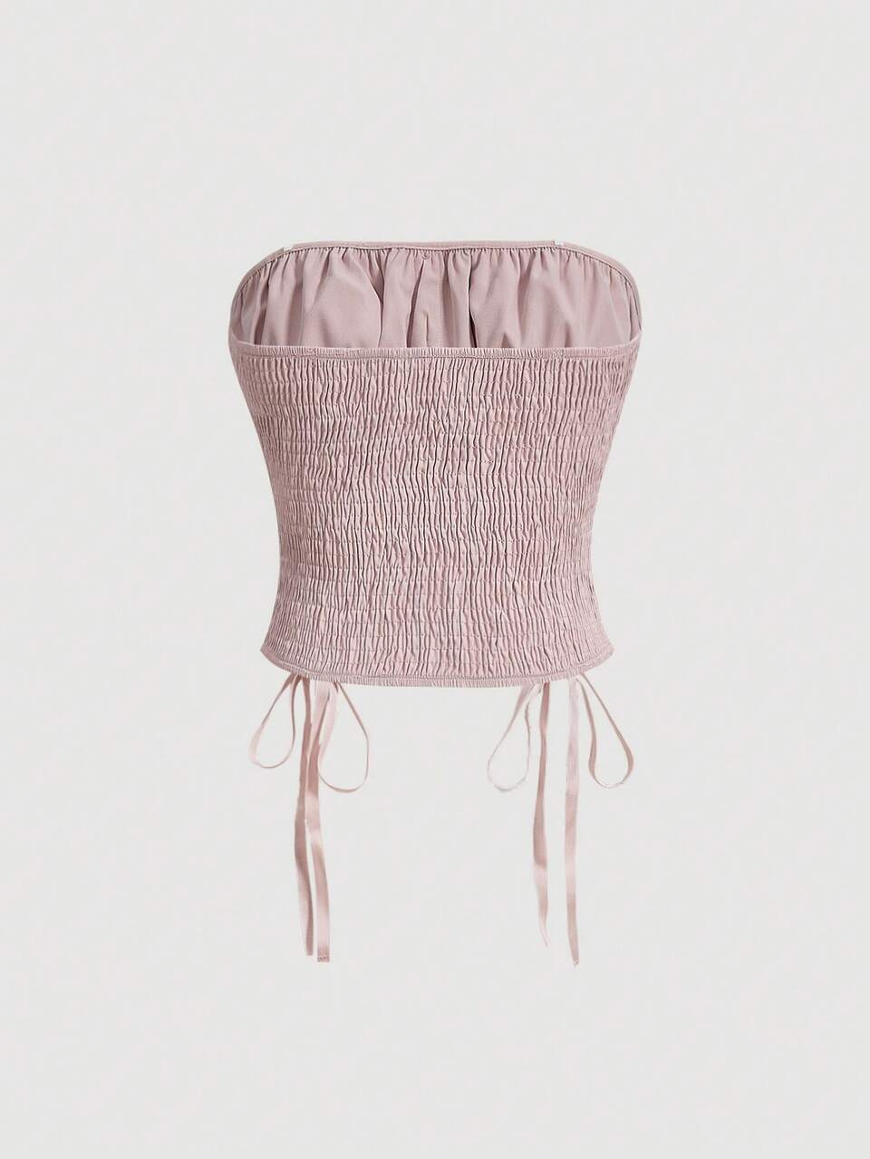 Women's Bandeau Top With Pleats And Tie Front