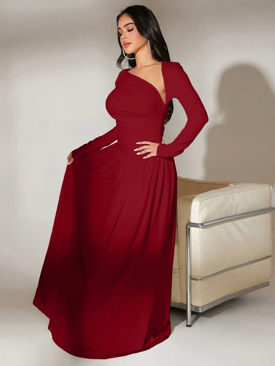 SHEIN SXY 女士空心長袖連衣裙