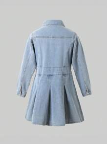 Teen Girl Casual And Fashionable Denim Dress For Everyday Wear