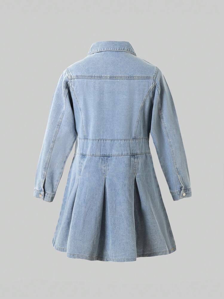 Teen Girl Casual And Fashionable Denim Dress For Everyday Wear
