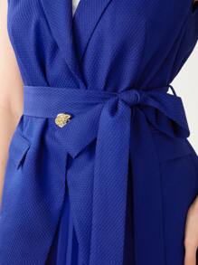 Modelyn Women'S Plain Suit Set 2 Piece Set - Royal Blue - View 6