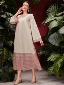 Al Najma 女士花卉印花長袖裙 - 彩色 - 查看 5