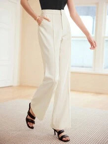 MOTF PREMIUM 編織女性縫紉前方喇叭褲裝 - 黃色 - 查看 9