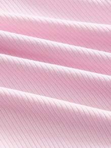 SHEIN MOD 女士側邊扣短袖t恤 - 粉色 - 查看 4