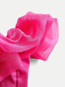 SHEIN Leap Crew Áo thun hở vai thanh lịch màu trơn dành cho bé gái tuổi teen - Màu Hồng Tươi - Xem 3