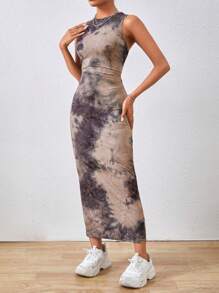 SHEIN Essnce 女士紮染無袖連身裙 - 彩色 - 查看 5