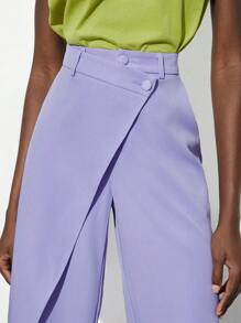 BizChic 女士纯色裹身裤，优雅商务休闲办公装，适合教师及正式场合，春夏款