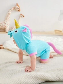 SHEIN Baby Boys' Blue With Shaped Pattern Costume - Baby Blue - View 3