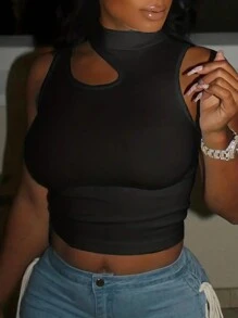 SHEIN Top Corto De Hombros Descubiertos Para Mujer