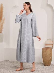 Al Najma 女士鬆身印花裙,帶有凸緣領子