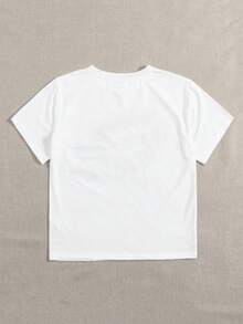 INAWLY Panda Printed Short Sleeve T-shirt - White - View 2