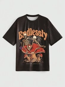 VINTAGE BY PRZIM Sọ & Nấm Số In Áo thun - Nhiều màu - Xem 1