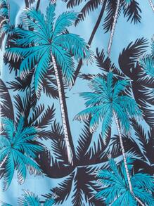 SHEIN Cămașă pentru băieți Tween cu model arbore de cocos