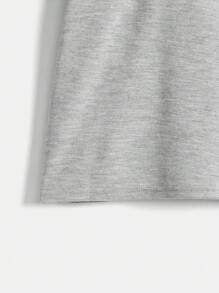 SHEIN Leap Crew Cậu bé Tween Giải trí Thoải mái Áo polo Với Tranh thêu ngựa - Xám - Xem 4