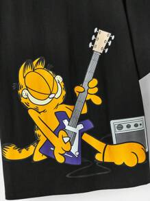 GARFIELD X SHEIN Unisex Cartoon Printed Drop Shoulder T-Shirt