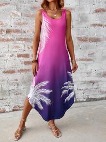 LONESS Vestido Largo Para Las Vacaciones De Verano En La Playa De Señoras - Morado - Ver 4