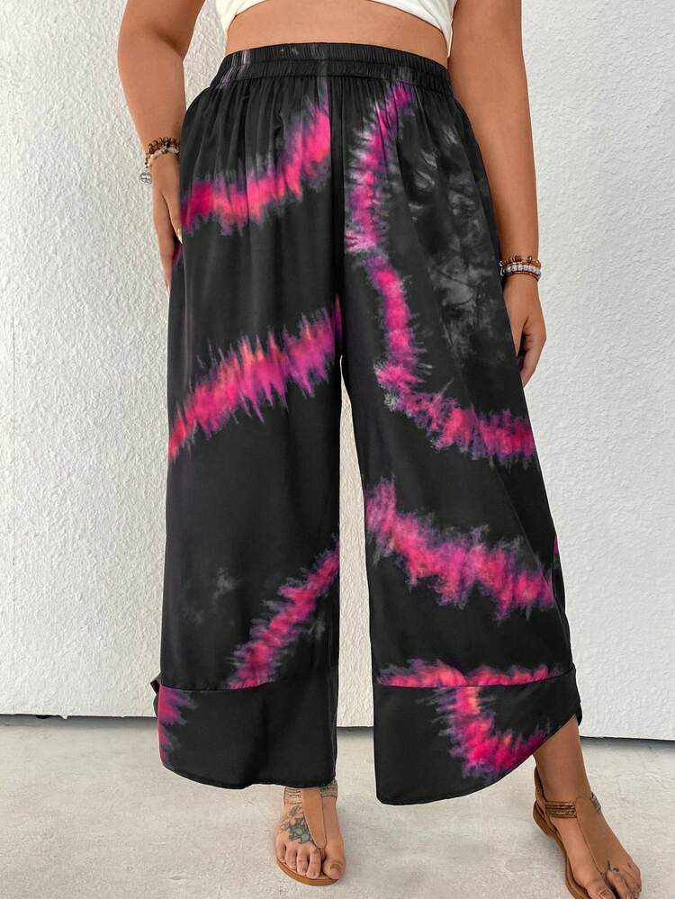 Plus Tie Dye Drop Crotch Pants