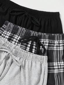 ROMWE 3pcs/Set Women's Letter Printed Casual Homewear Bottom Set, School - Multicolor - View 3