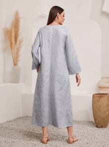 Al Najma 女士鬆身印花裙,帶有凸緣領子