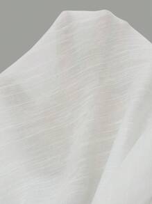 SHEIN Swim 夏季纯色灯笼袖束腰罩衫 - 白色 - 查看 6