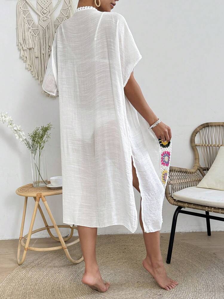 Women's Floral Pattern Batwing Short Sleeve Cardigan