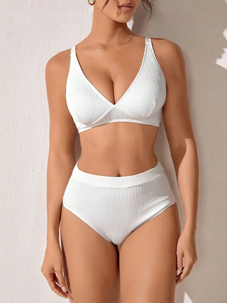 Summer Ladies' Solid Color Swimwear Set