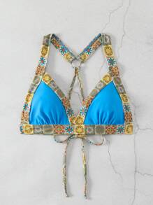 SHEIN Swim 女士花卉印花泳衣上衣 嘉年华 夏季