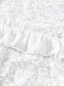 SHEIN Swim Women's Frill Mesh Hem Skirt Summer - White - View 8