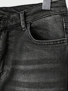 RueChic Teen Boy Solid Zipper Fly Slant Pocket Jeans - Dark Grey - View 4