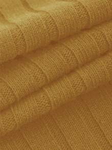 RueChic Men'S High Neck Long Sleeve Sweater - Yellow - View 3