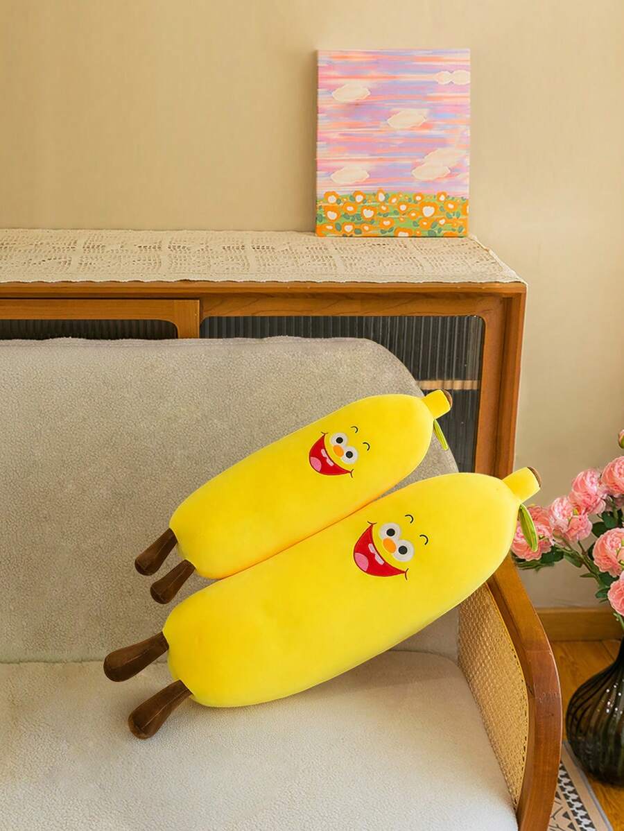 PETSIN 1入組香蕉形狀長毛絨枕頭毛絨玩具 - 黃色 - 查看 1