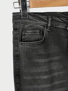 RueChic Teen Boy Solid Zipper Fly Slant Pocket Jeans - Dark Grey - View 3