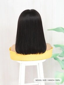 Straight Bob Wig Transparent Lace 6x6 Lace Front Wigs Human Hair Short Straight Bob Wig 150 Density Natural Black - SNatural - View 3