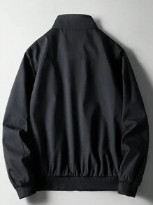 Men'S Jacket Spring Autumn New Slim Fit Casual Baseball Coat For Young Men - Black - View 2