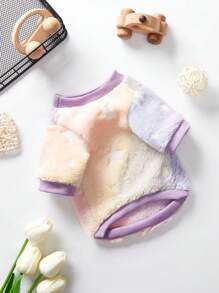 PETSIN (With Night Light) Starry Gradient Color Print Flannel Pet Clothes, Without Hat, Purple, 1 Piece - Multicolor - View 5