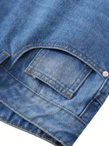 Manfinity Homme 男士口袋牛仔褲 - 中等水洗藍 - 查看 5