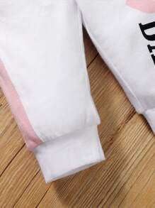 Cute 2pcs Baby Girl Set - Letter Printed Tee And Pants Outfit