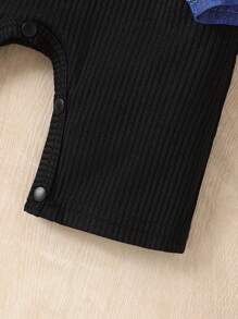 Baby Girl Summer Flap Pocket Button Up Jacket & Ribbed Cami Romper - Multicolor - View 3