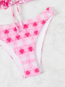 SHEIN Swim Mod Bộ Bikini hai mảnh cổ dây có dây buộc dành cho nữ Đi biển mùa hè - Nhiều màu - Xem 5
