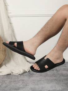 男式涼鞋,2024夏季新款柔軟大底,防滑耐磨沙灘鞋,雙用途休閒戶外拖鞋 - 黑色 - 查看 5