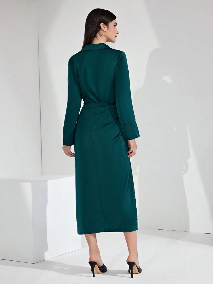 Women'S Solid Color V-Neck Fashionable Casual 2pcs/Set Outfit